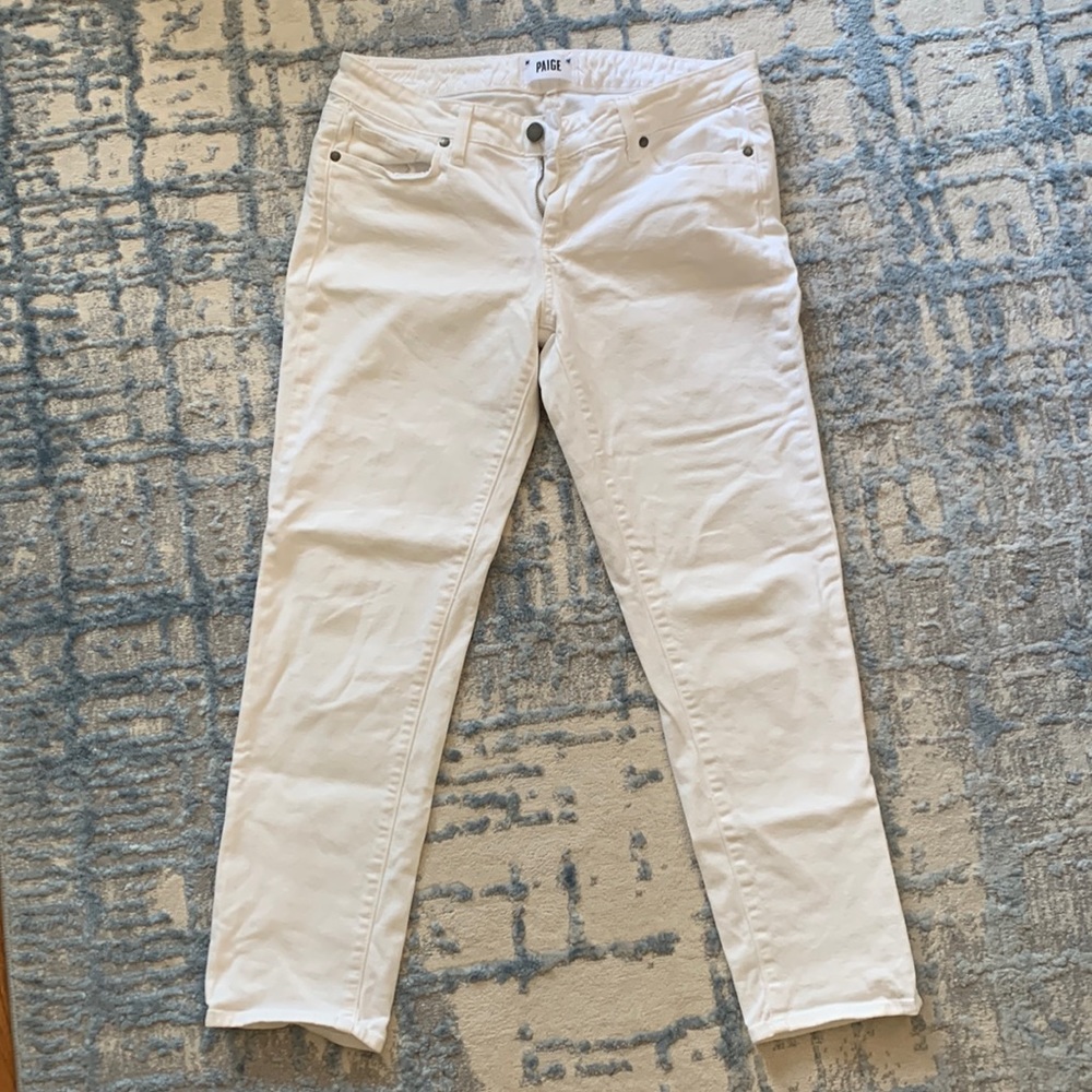 PAIGE DENIM— white Jimmy Jimmy Crop